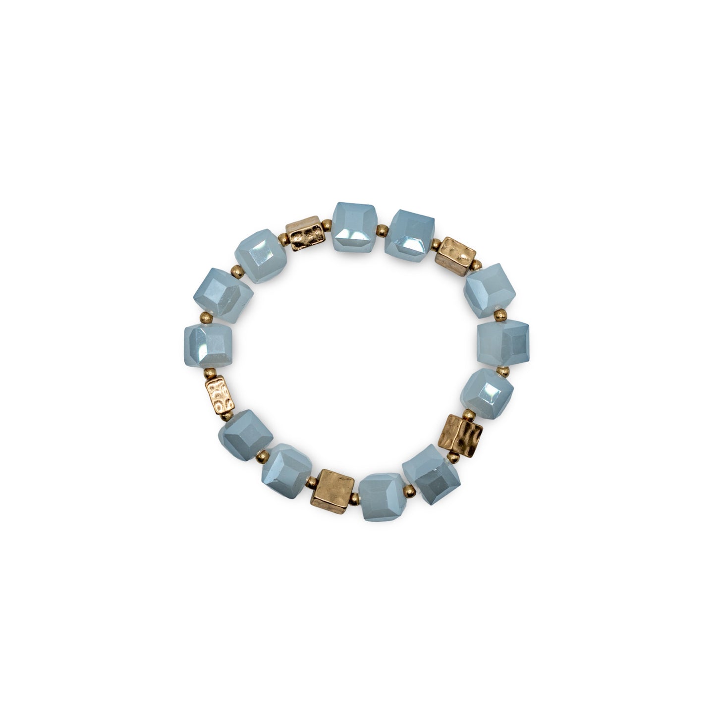Bracelet with blue beads and gold accents