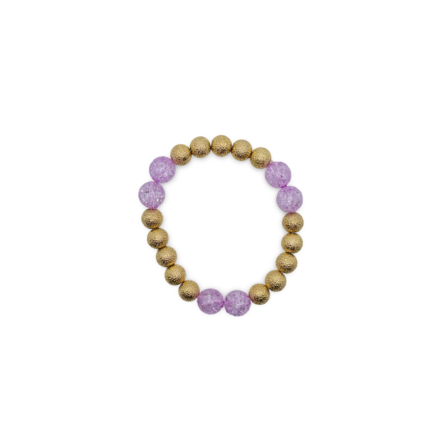 Bracelet with gold and purple beads