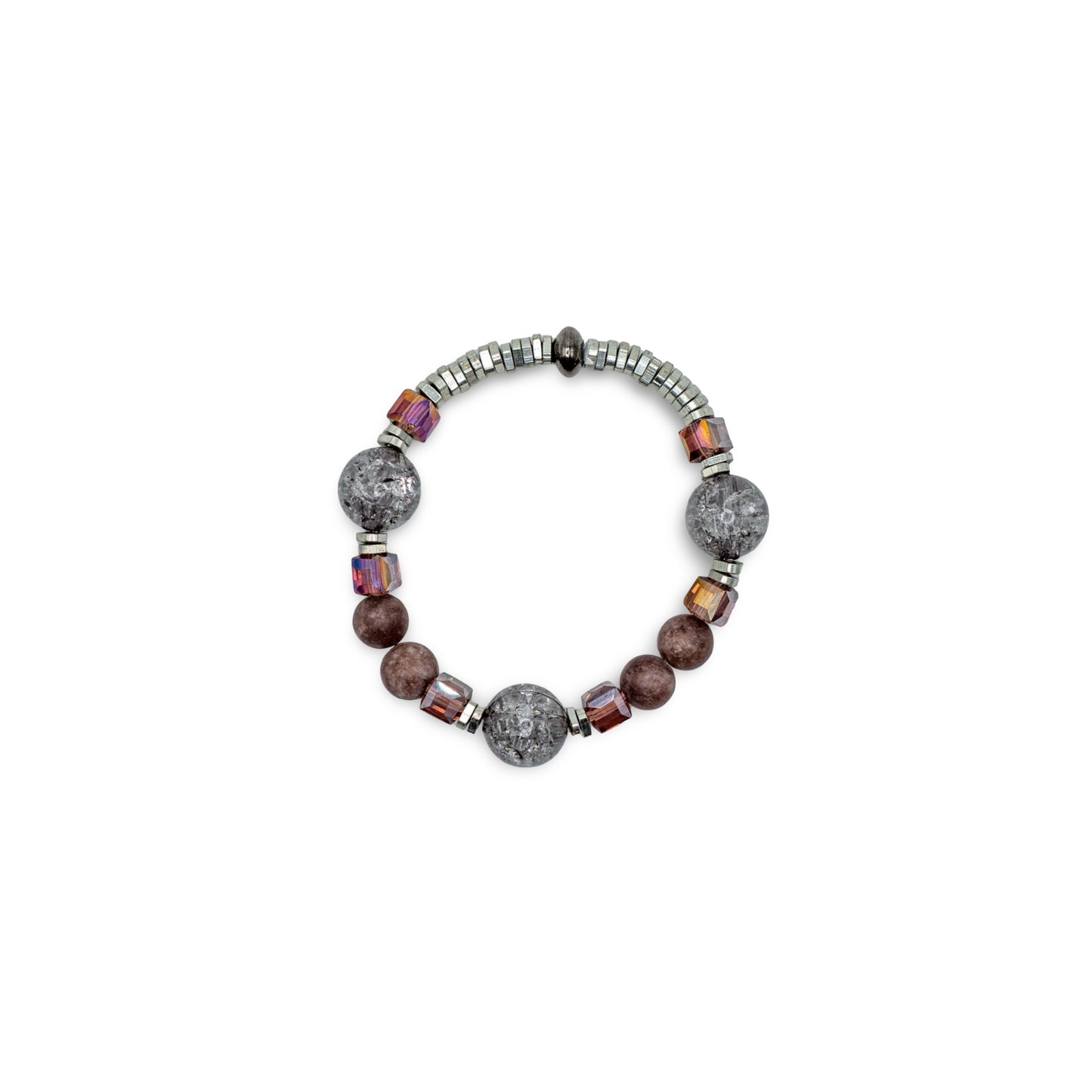 Bracelet with multicolored beads stones metal