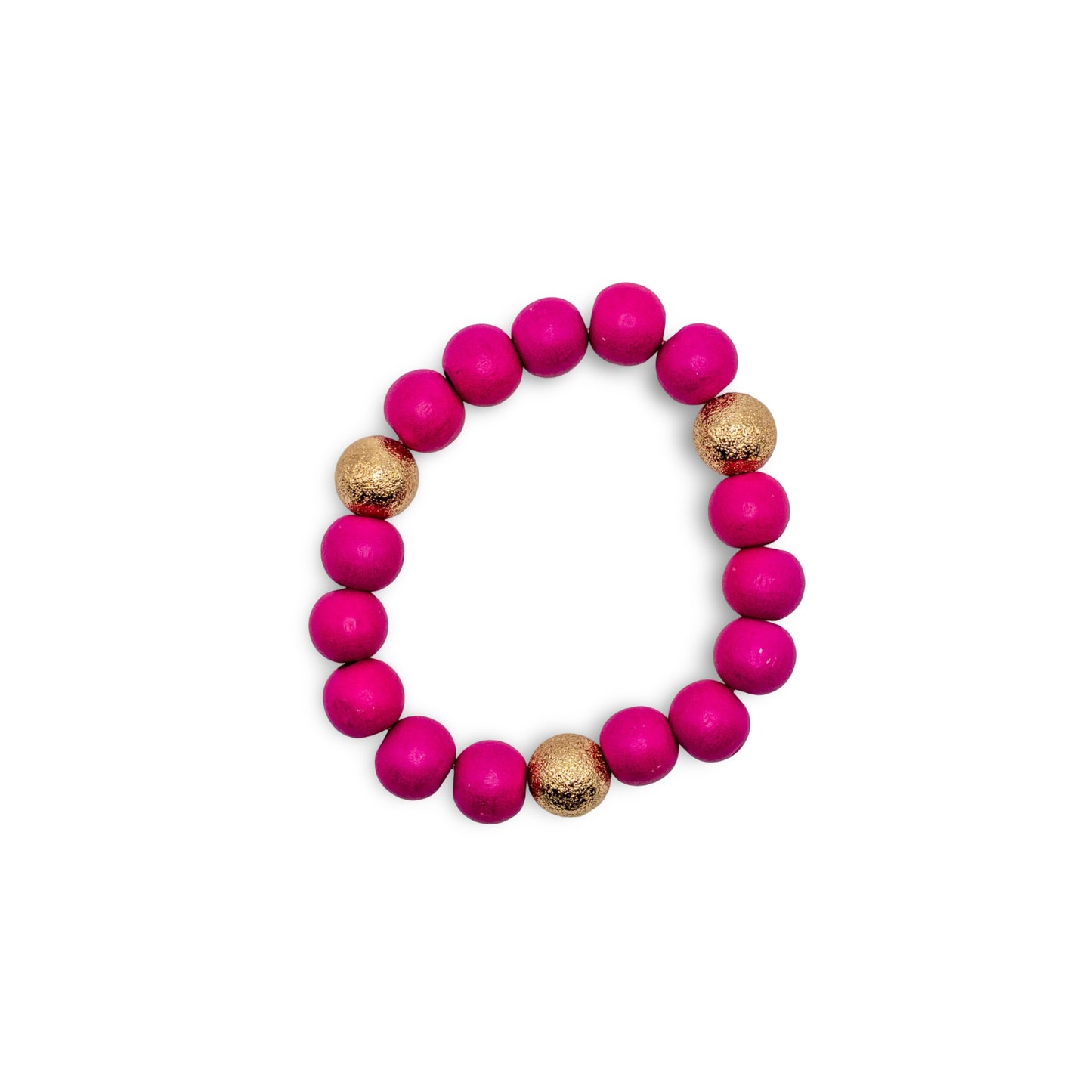Bracelet with pink beads and gold accents