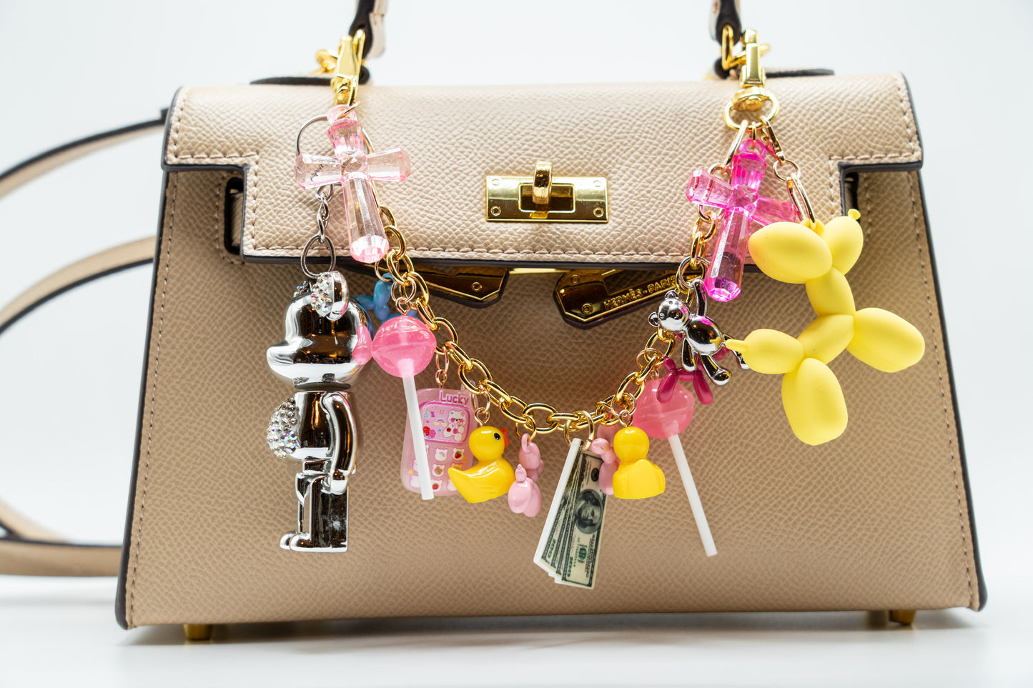 Custom Made Bag Chain Charms - Playful Bear