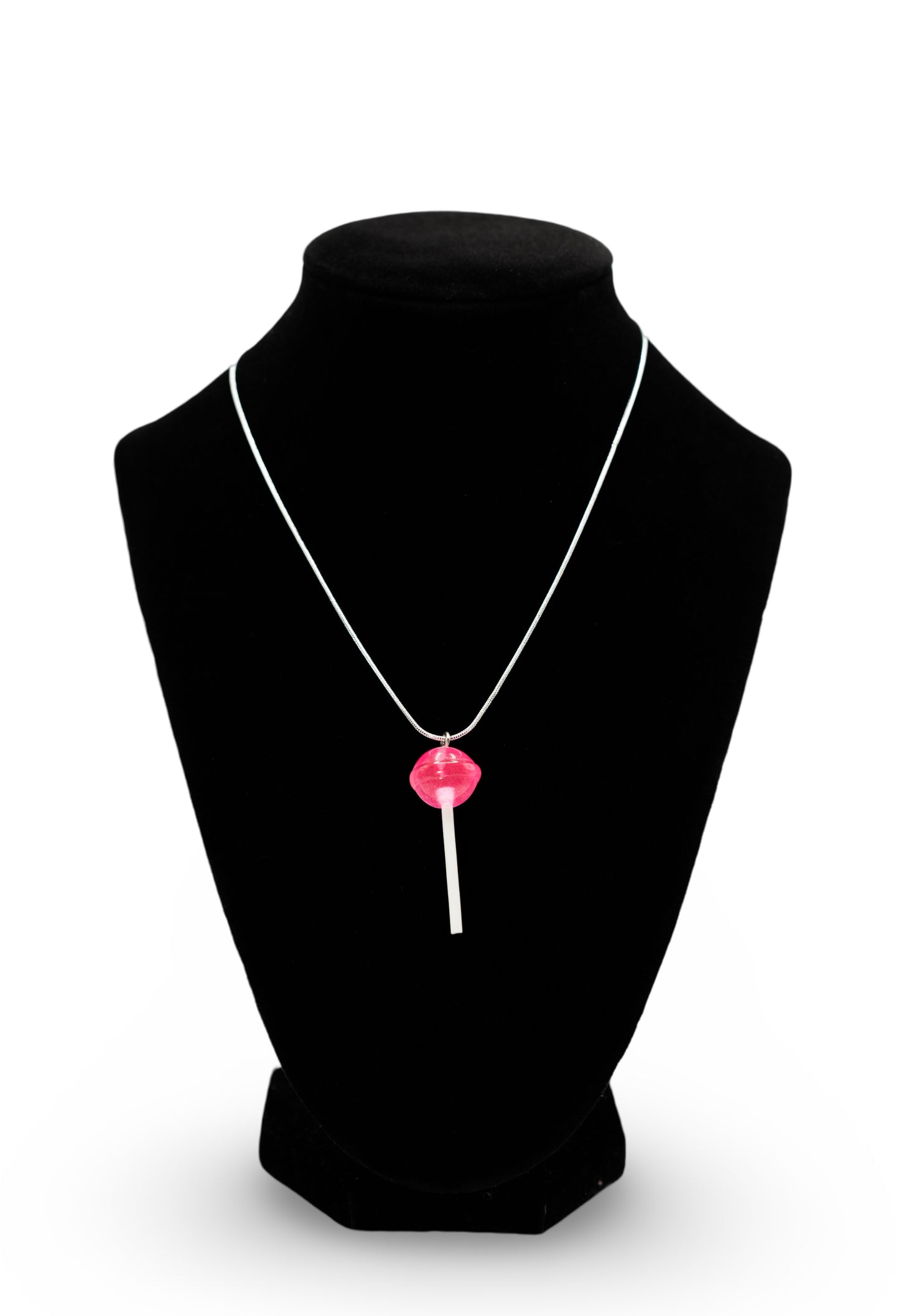 Necklace Silver Pink Lollipop