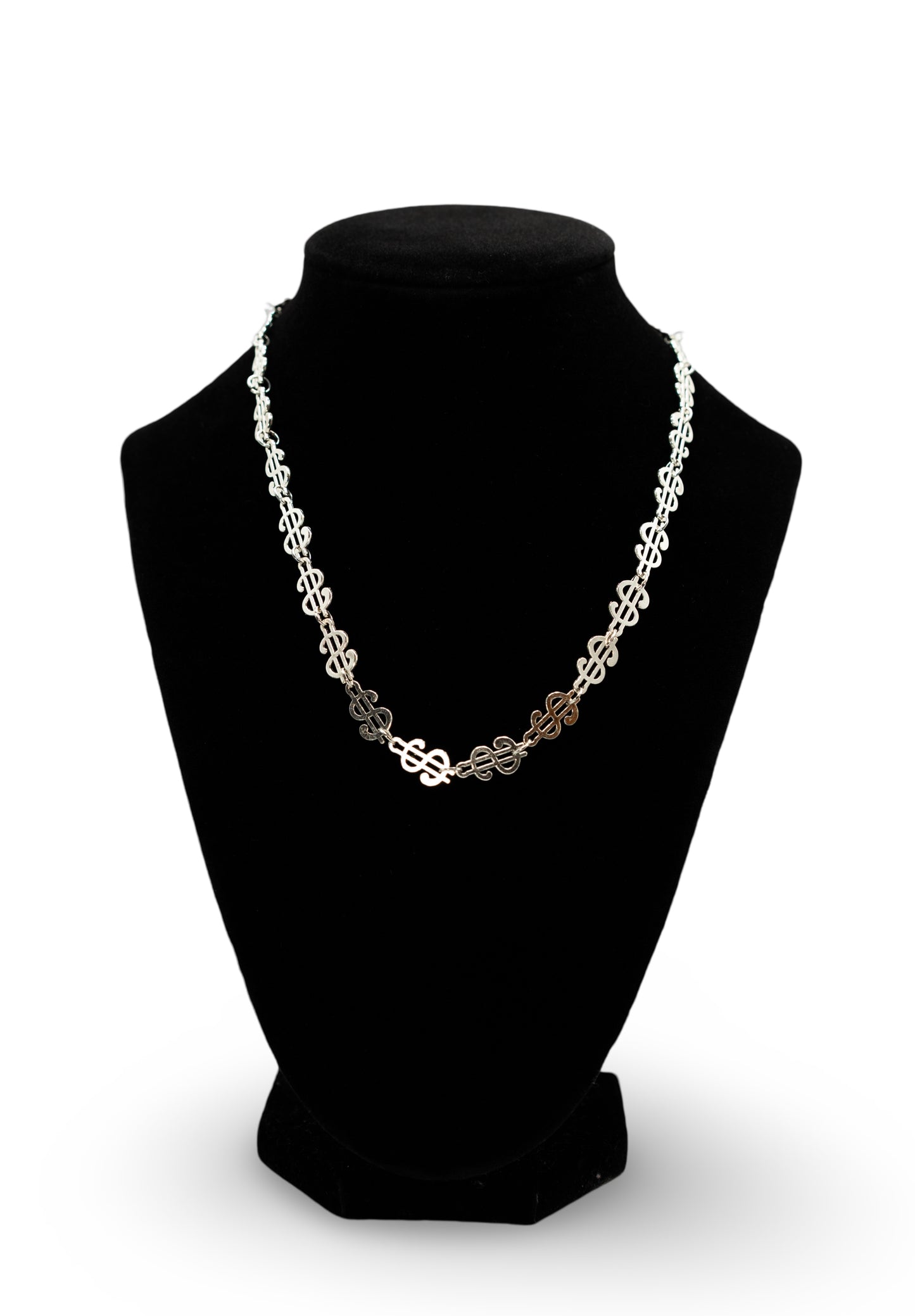 Necklace Silver $ Dollar Signs