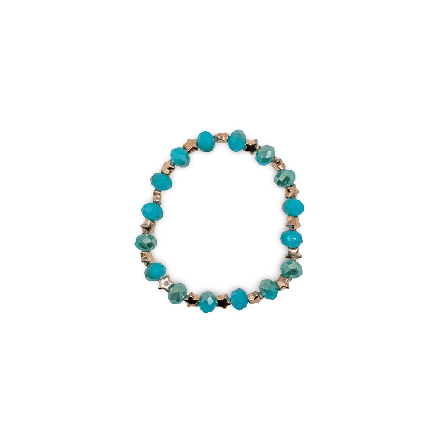 Turquoise and gold star beaded bracelet