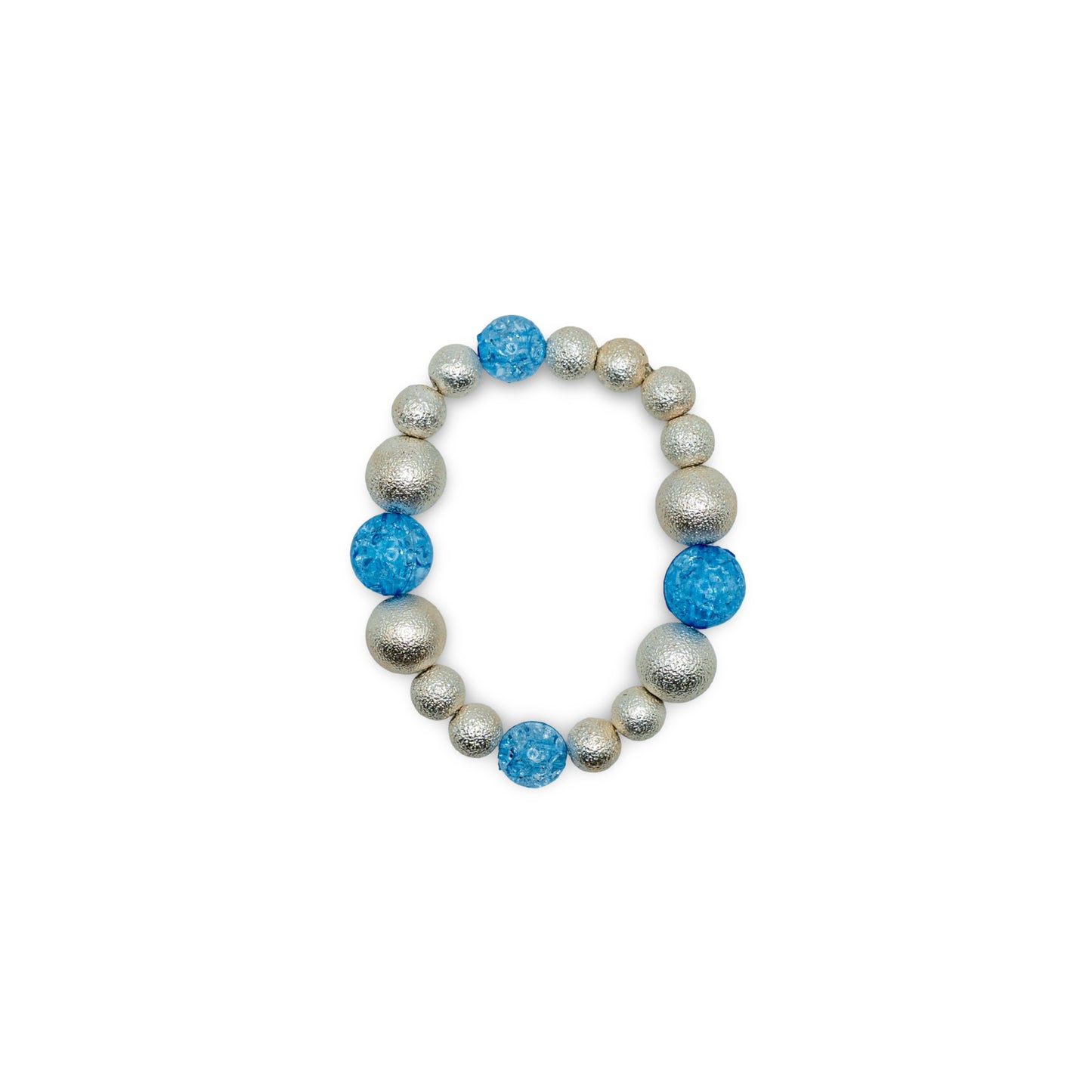 Bracelet with blue and silver beads