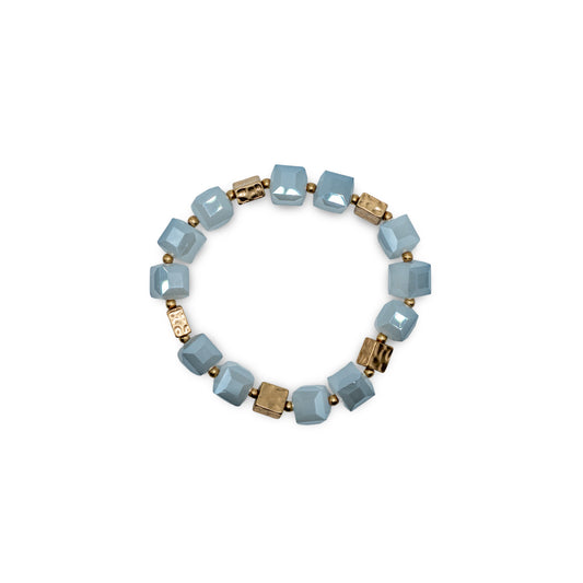 Bracelet with blue beads and gold accents 