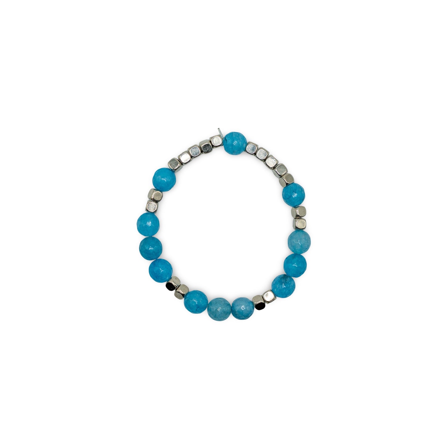 Bracelet with blue beads and silver accents