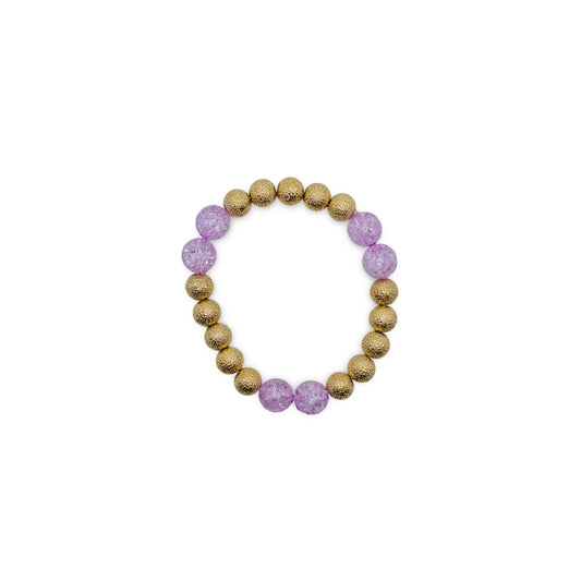 Bracelet with gold and purple beads