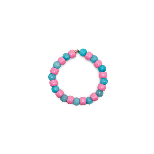 Bracelet with pink and blue beads