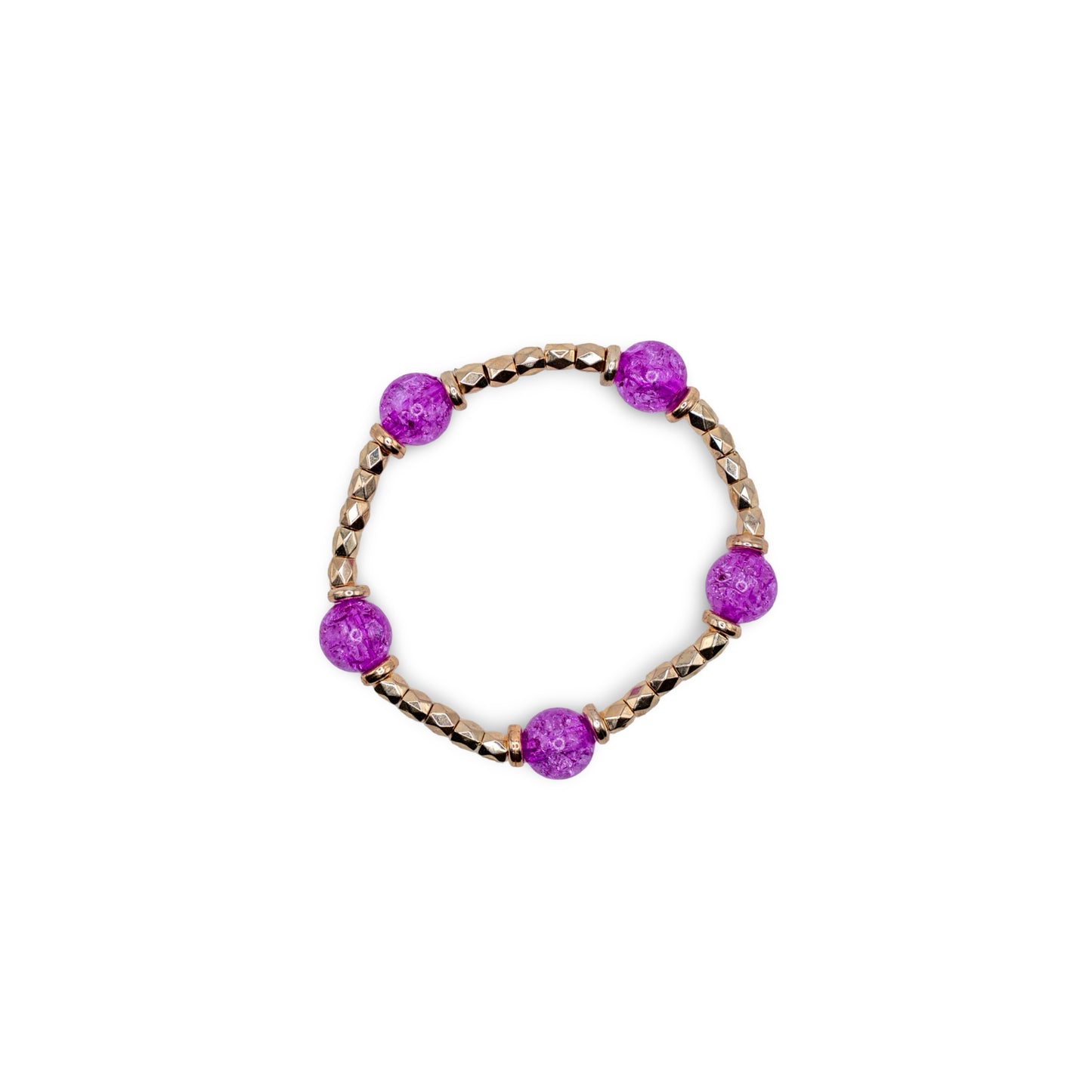 Bracelet with pink and gold beads