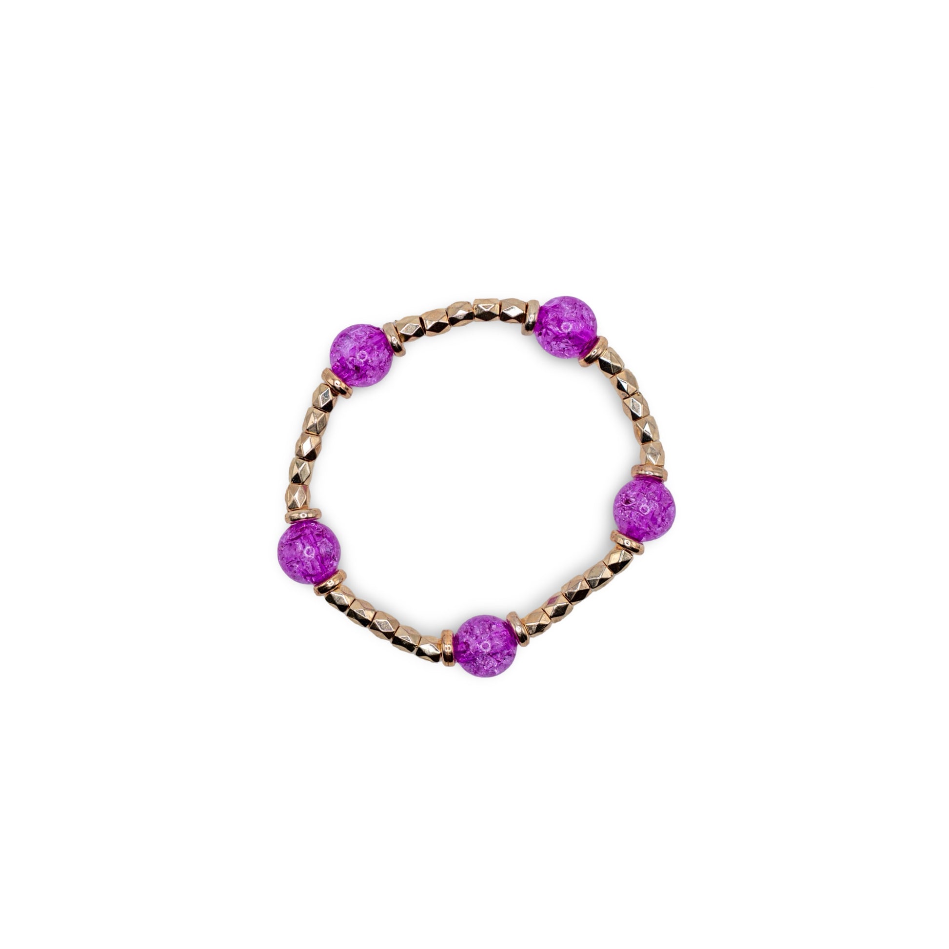 Bracelet with pink and gold beads