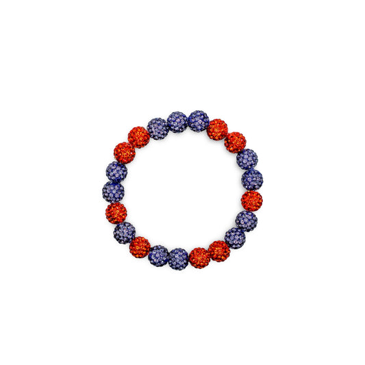 Bracelet with purple and orange beads