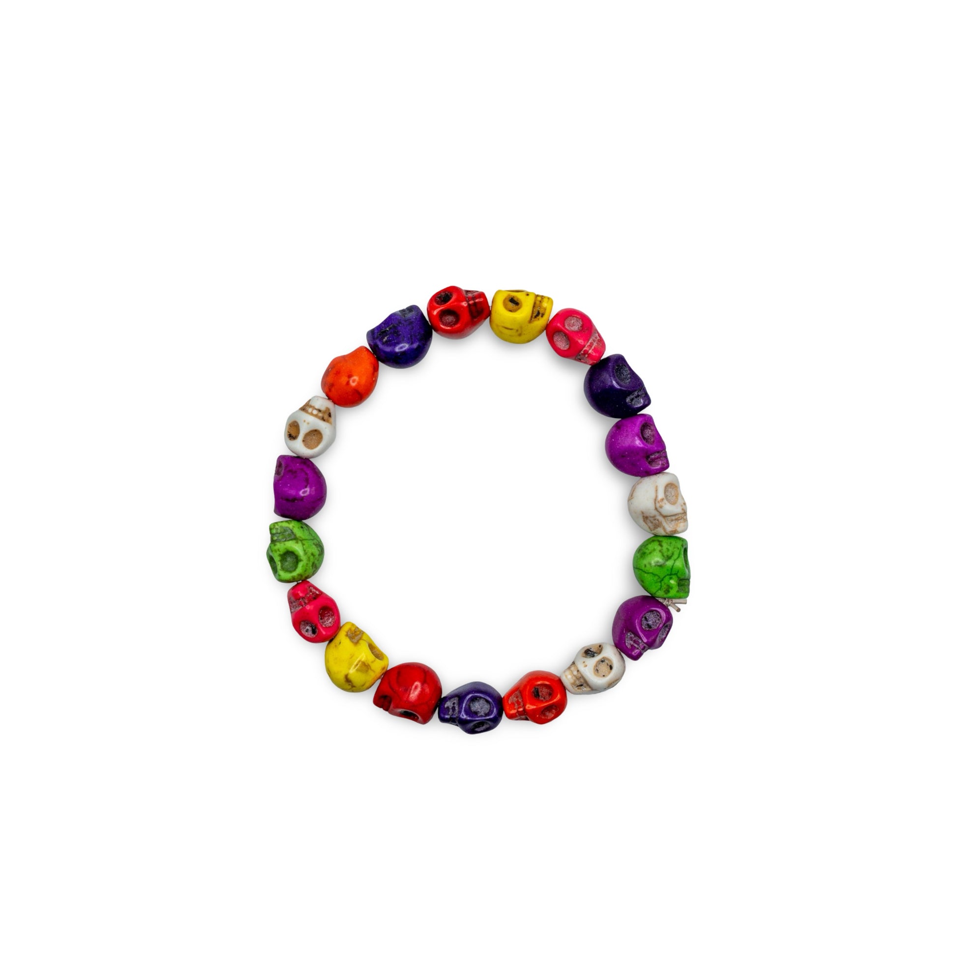 Colorful skull-shaped beads