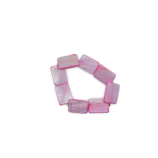 Pink and white rectangular beads