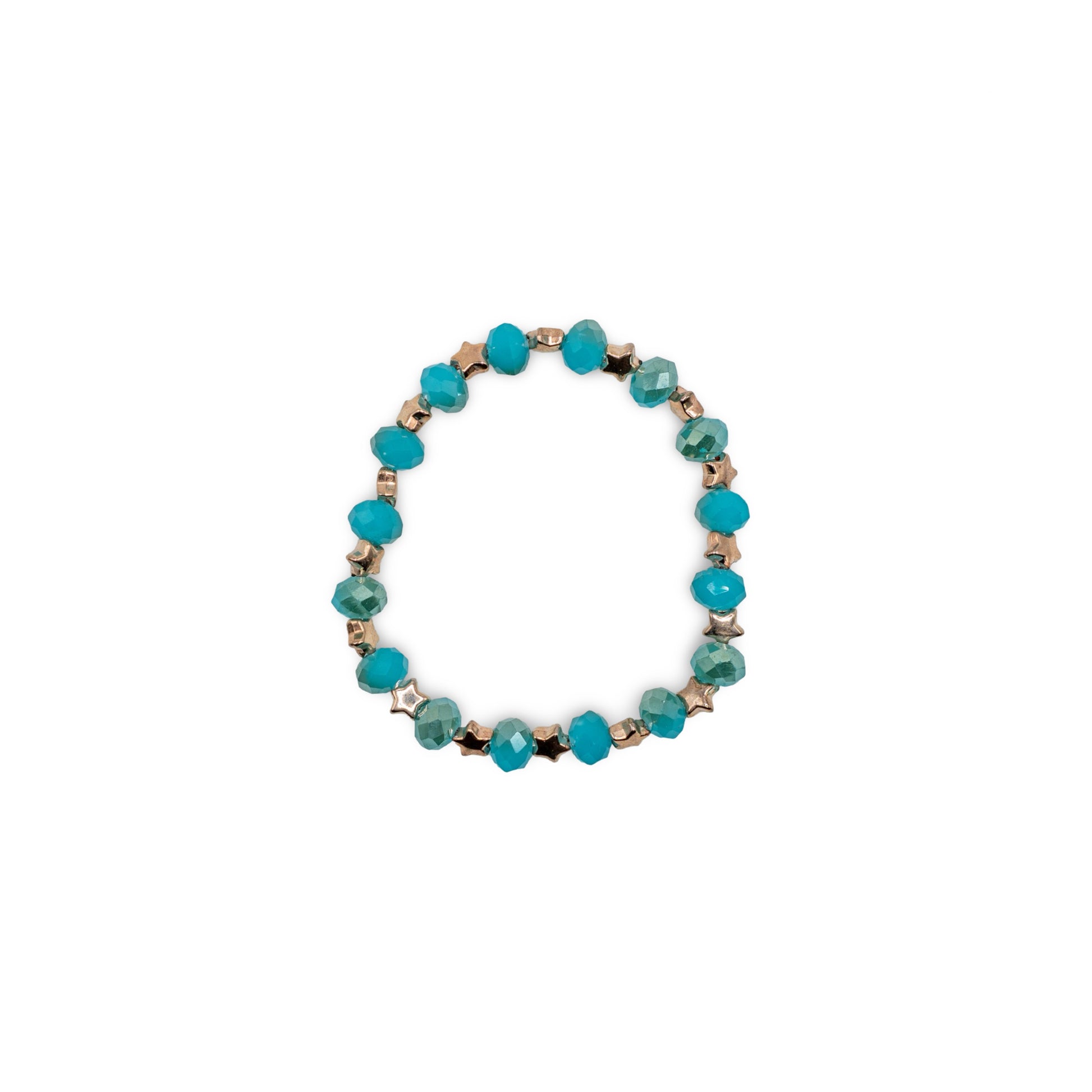 Turquoise and gold star beaded bracelet 