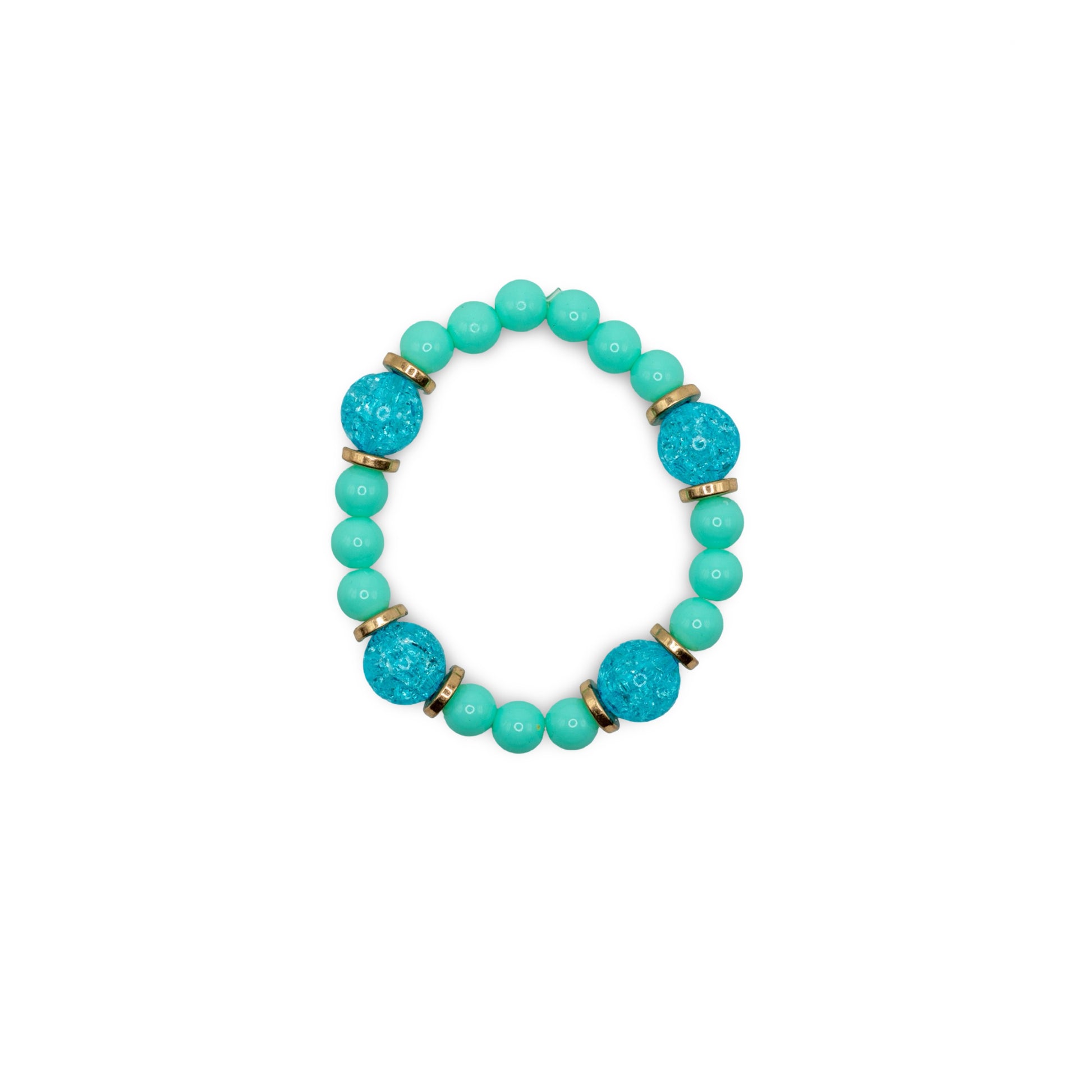 Turquoise beaded bracelet with gold accents